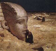 Elihu Vedder The Questioner of the Sphinx oil painting